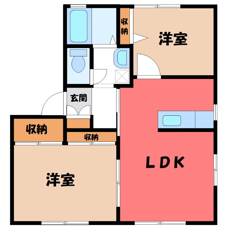 群馬県前橋市富士見町時沢 三俣駅 2LDK アパート 賃貸物件詳細