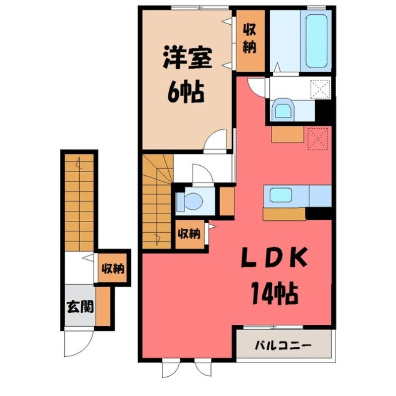 茨城県古河市旭町２ 古河駅 1LDK アパート 賃貸物件詳細