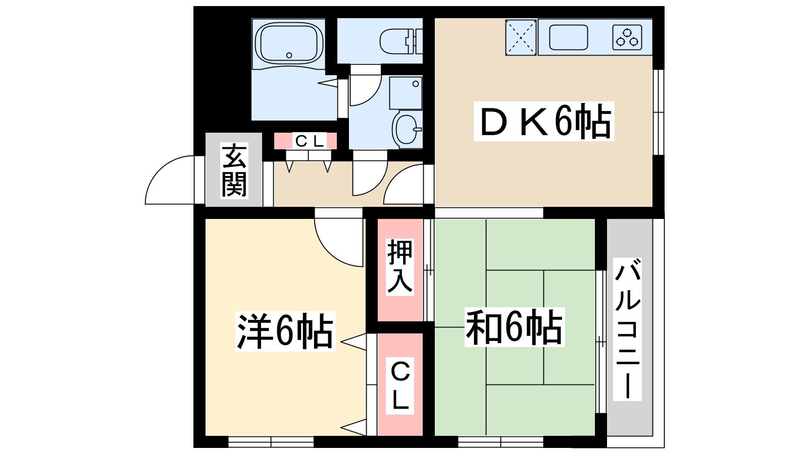 メイウール木川中里Ｂ棟 1階 2DK 賃貸物件詳細