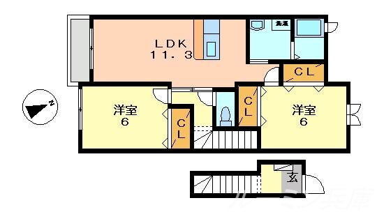 ウィルヴェスティージ壱番館 2階 2LDK 賃貸物件詳細