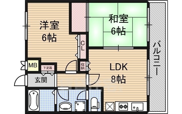 テランガザビエル 4階 2LDK 賃貸物件詳細