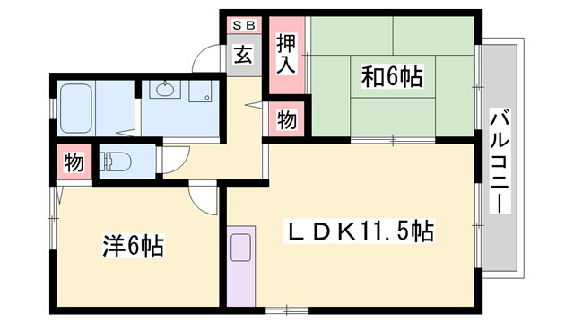 兵庫県姫路市辻井９ 姫路駅 2LDK アパート 賃貸物件詳細