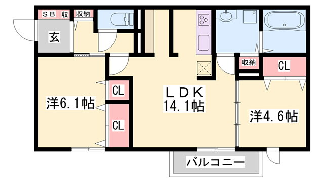 兵庫県明石市和坂 西明石駅 2LDK アパート 賃貸物件詳細