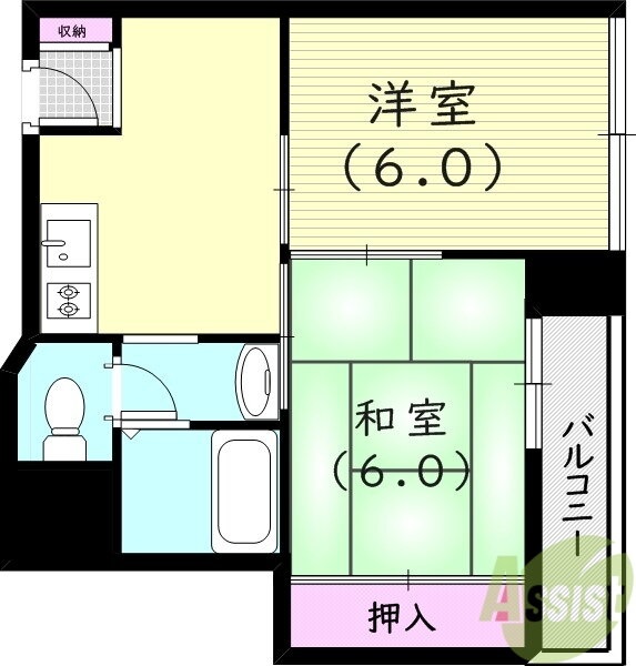 兵庫県尼崎市大島１ 武庫川駅 2K マンション 賃貸物件詳細