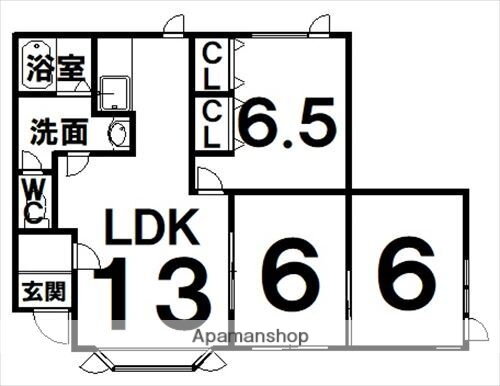 北海道帯広市西九条北７ 帯広駅 3LDK アパート 賃貸物件詳細