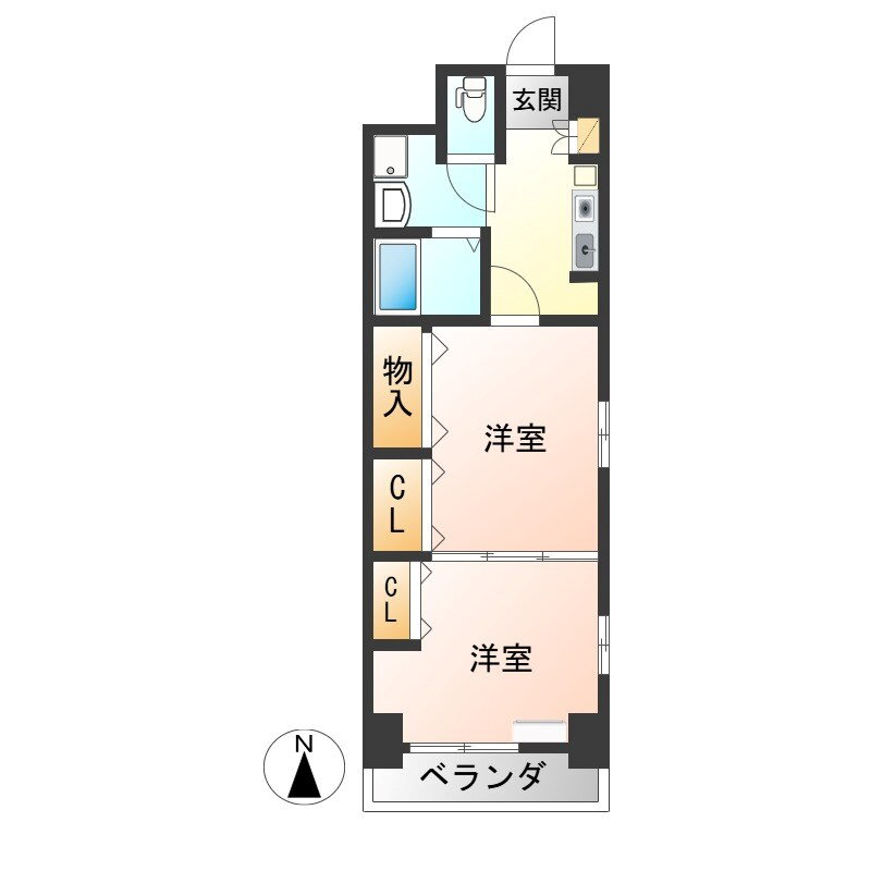 栃木県宇都宮市南大通り１ 宇都宮駅 2K マンション 賃貸物件詳細