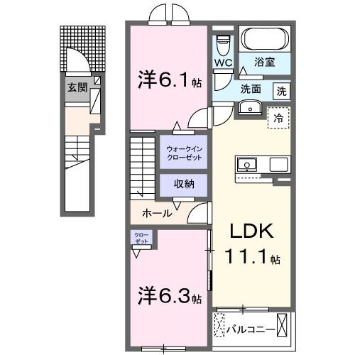 ノース　ヒルズ　ＩＩ 2階 2LDK 賃貸物件詳細