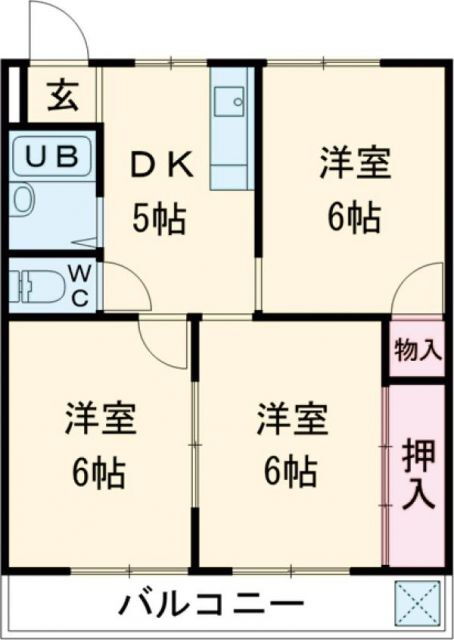 コーポさわやかＩＩＩ 2階 3DK 賃貸物件詳細