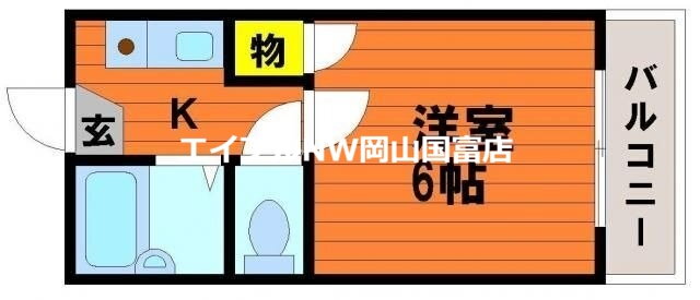 ＢＲＵＮＯ原尾島 2階 1K 賃貸物件詳細