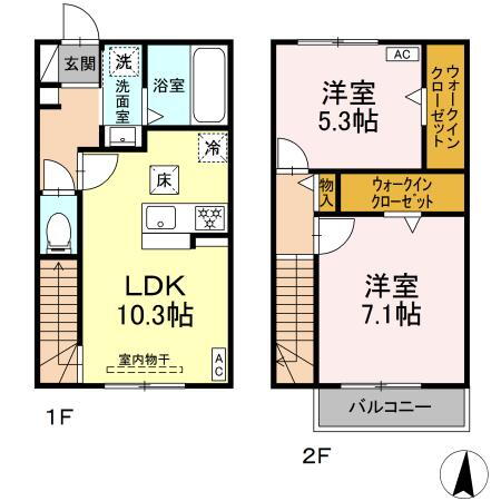 愛知県あま市本郷八尻 甚目寺駅 2LDK 一戸建て 賃貸物件詳細