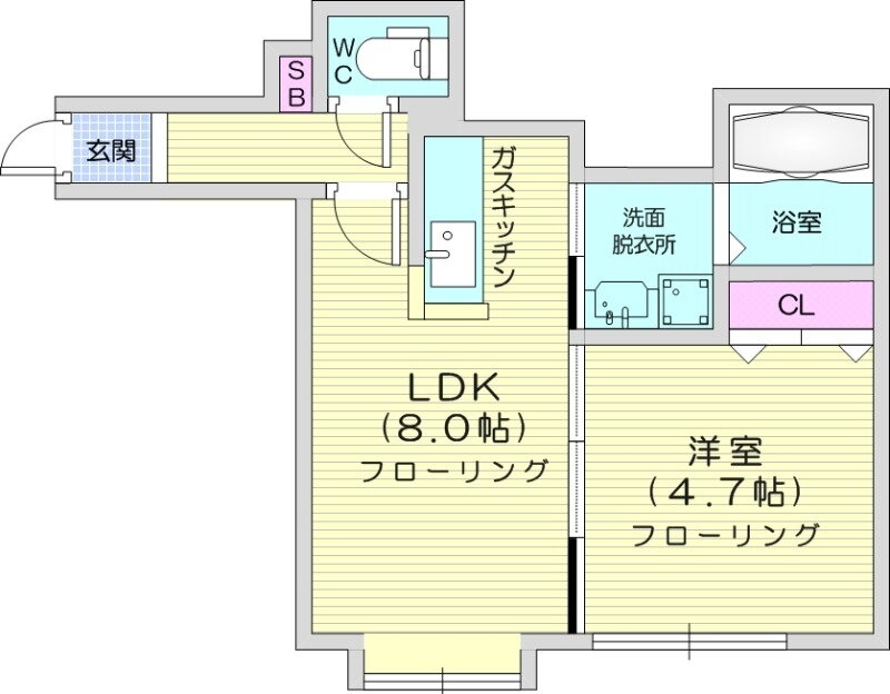 北海道札幌市北区北二十六条西１７ 新川駅 1LDK アパート 賃貸物件詳細