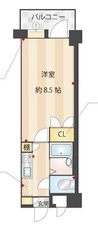 ニューガイアリルーム博多駅南Ｎｏ．７３ 5階 1K 賃貸物件詳細
