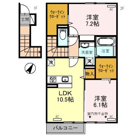群馬県前橋市駒形町 駒形駅 2LDK アパート 賃貸物件詳細