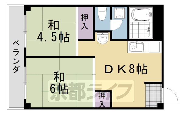 京都府京都市西京区牛ケ瀬林ノ本町 桂駅 2DK マンション 賃貸物件詳細