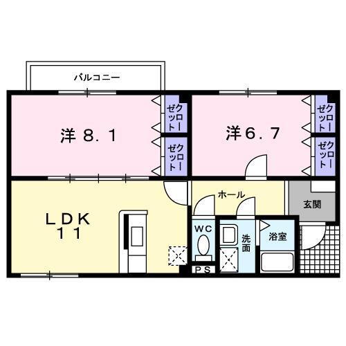 ラフレシール 1階 2LDK 賃貸物件詳細
