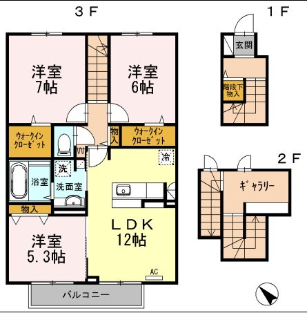 福岡県福岡市博多区東那珂１ 竹下駅 3LDK アパート 賃貸物件詳細