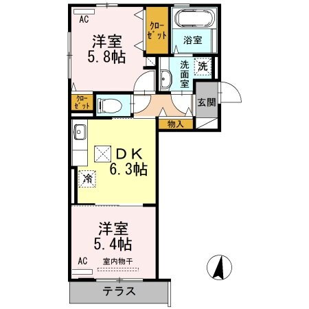 熊本県熊本市東区上南部３ 武蔵塚駅 2DK アパート 賃貸物件詳細