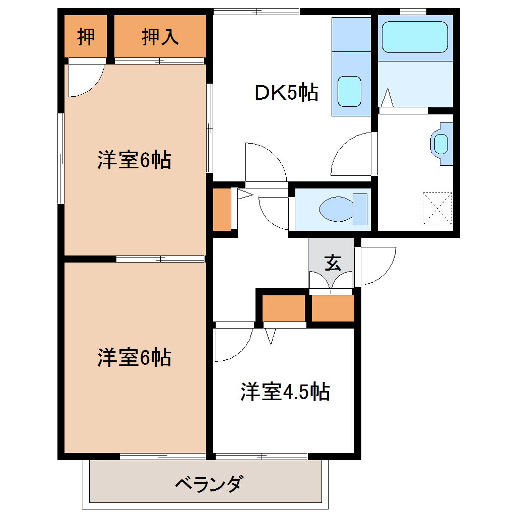 スプリングコート壱番館 2階 3DK 賃貸物件詳細