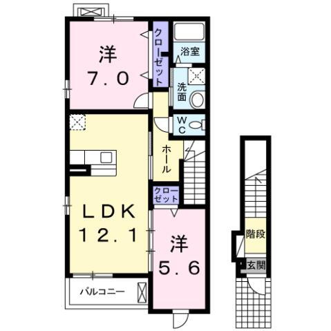 ファインブルク・Ｋ 2階 2LDK 賃貸物件詳細