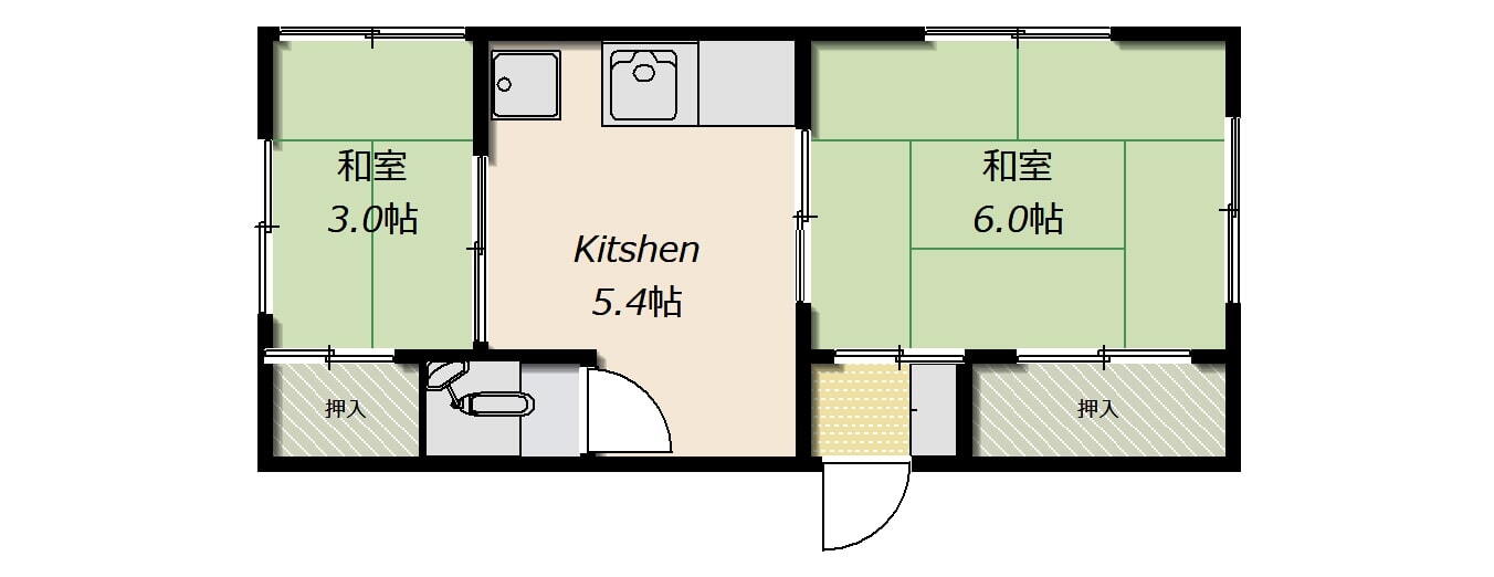 東京都北区昭和町３ 梶原駅 2K アパート 賃貸物件詳細