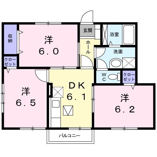 栃木県真岡市長田４ 真岡駅 3DK アパート 賃貸物件詳細