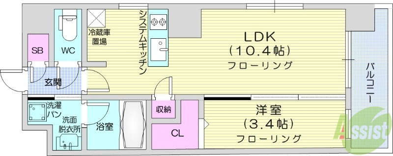 宮城県仙台市宮城野区鉄砲町西 仙台駅 1LDK マンション 賃貸物件詳細