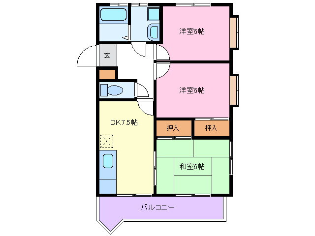 ヒルズ馬場 1階 3DK 賃貸物件詳細