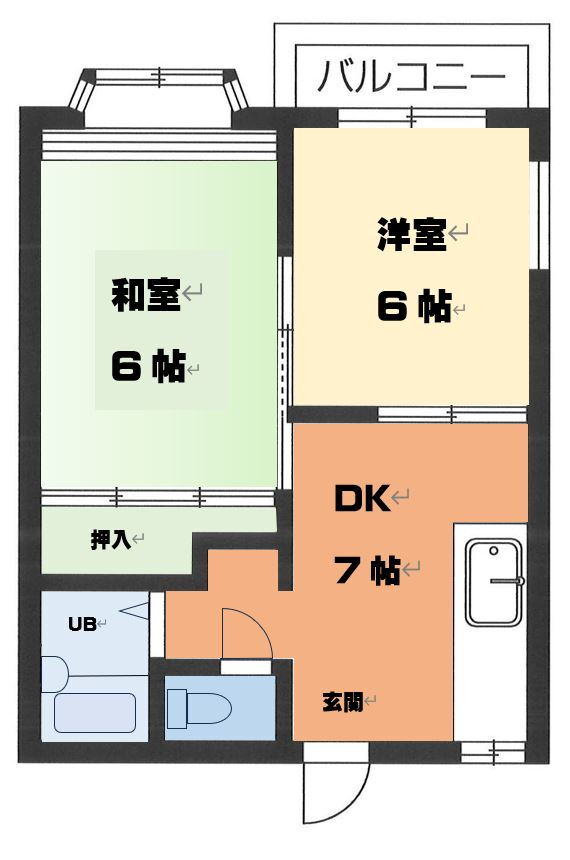カーサフジミ 2階 2DK 賃貸物件詳細