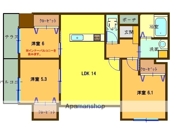 岡山県岡山市北区伊福町１ 岡山駅 3LDK マンション 賃貸物件詳細