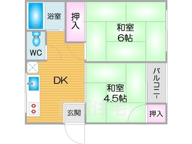 大阪府大阪市住吉区遠里小野２ 我孫子前駅 2DK マンション 賃貸物件詳細