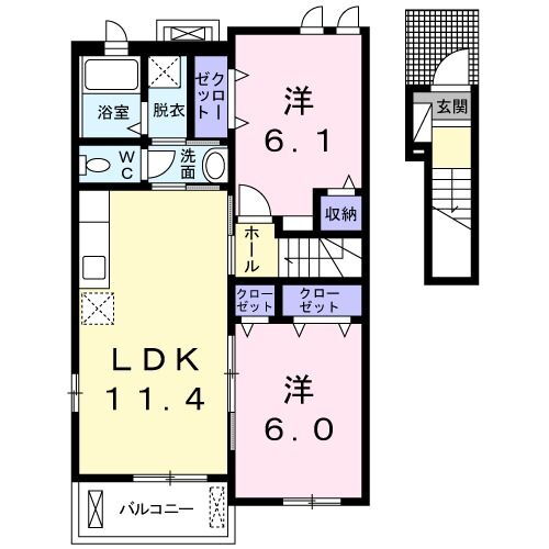 セイバリーノース 2階 2LDK 賃貸物件詳細