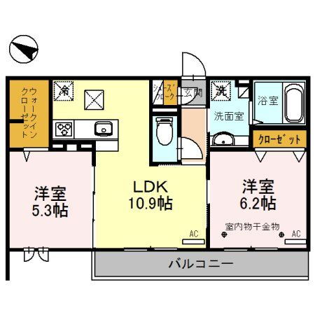 埼玉県越谷市レイクタウン９ 越谷レイクタウン駅 2LDK アパート 賃貸物件詳細