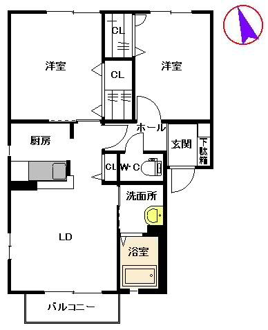 熊本県熊本市東区下南部２ 東海学園前駅 2LDK アパート 賃貸物件詳細
