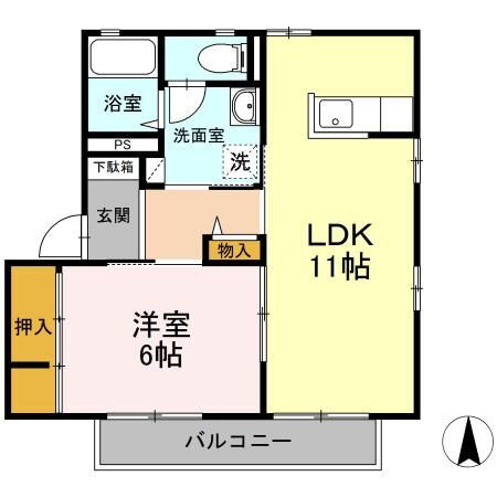 福島県福島市笹木野字北中谷地 福島駅 1LDK アパート 賃貸物件詳細