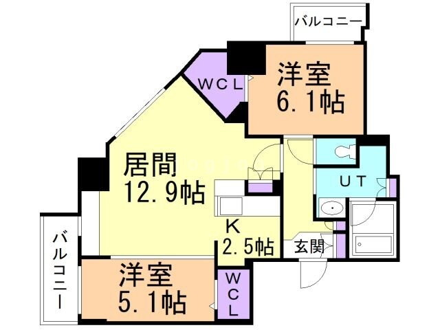 北海道北広島市中央５ 北広島駅 2LDK マンション 賃貸物件詳細