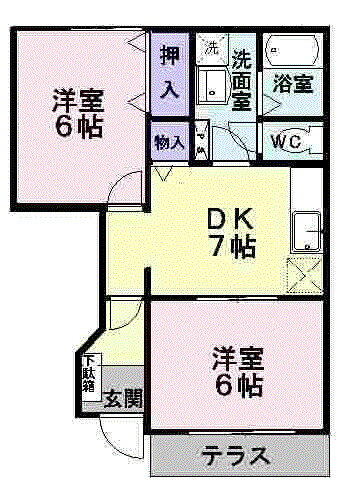 アスペンベールＣ 1階 2DK 賃貸物件詳細