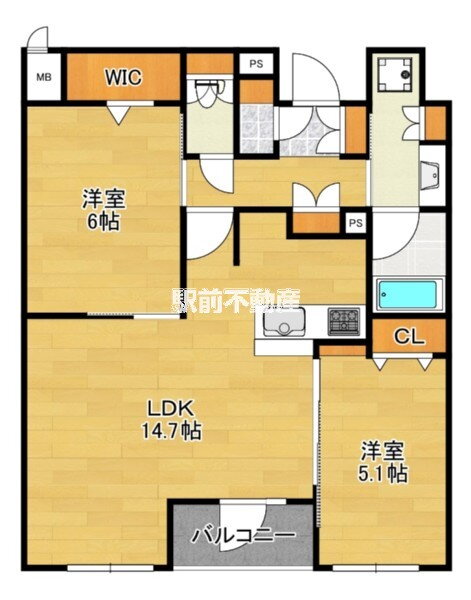福岡県福岡市博多区下呉服町 呉服町駅 2LDK マンション 賃貸物件詳細