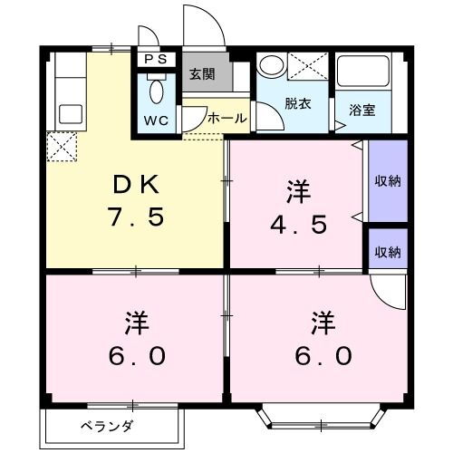 栃木県下野市駅東５ 小金井駅 3DK アパート 賃貸物件詳細