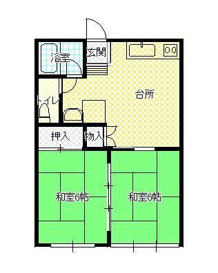 福島県郡山市開成５ 郡山駅 2DK アパート 賃貸物件詳細