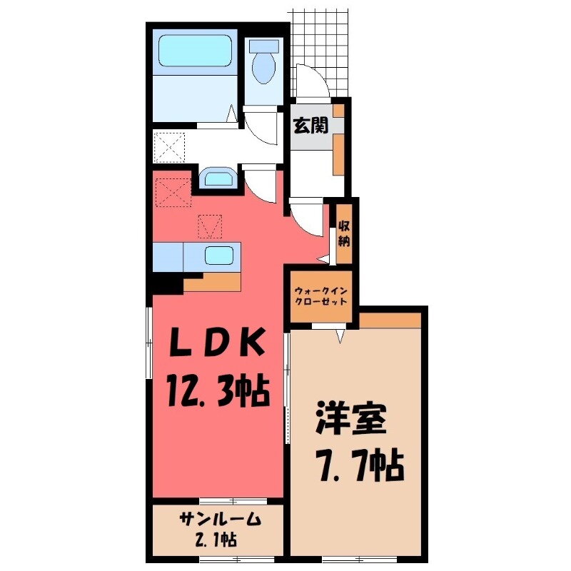 群馬県佐波郡玉村町大字板井 高崎駅 1LDK アパート 賃貸物件詳細