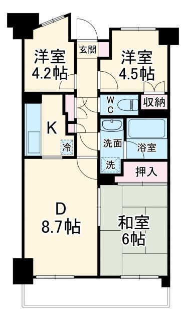 神奈川県川崎市中原区木月４ 元住吉駅 3LDK マンション 賃貸物件詳細