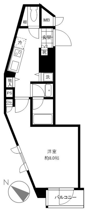 東京都新宿区払方町 市ケ谷駅 1K マンション 賃貸物件詳細