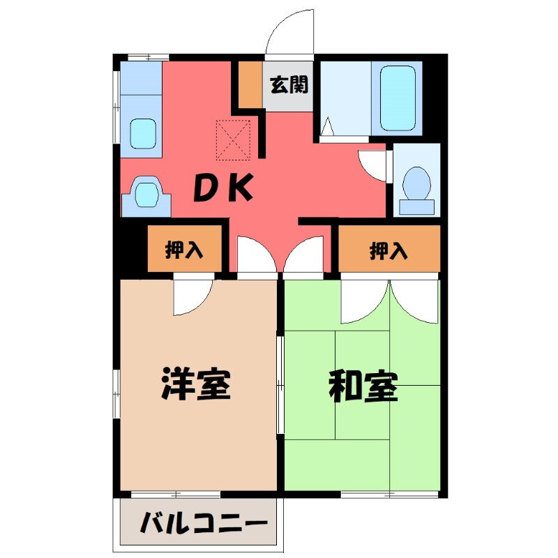 群馬県伊勢崎市柴町 新伊勢崎駅 2DK アパート 賃貸物件詳細