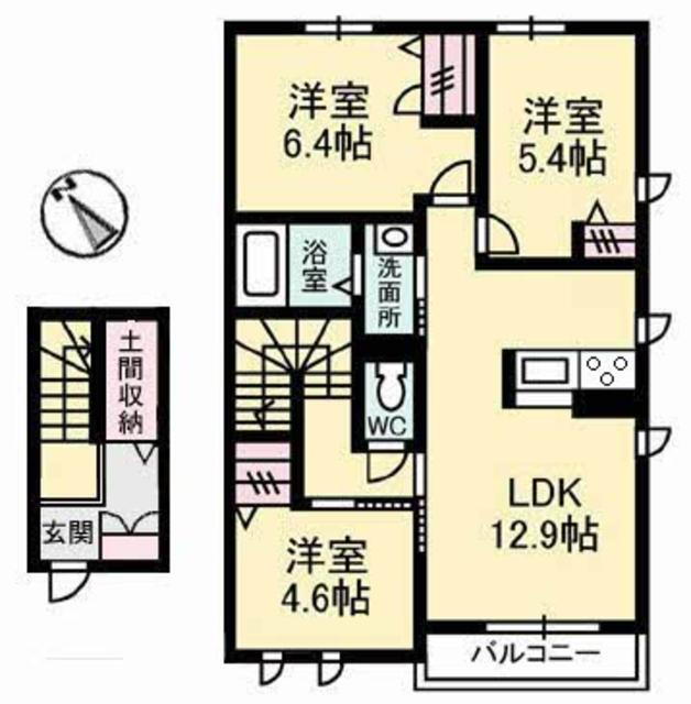 岡山県倉敷市連島町鶴新田 3LDK アパート 賃貸物件詳細