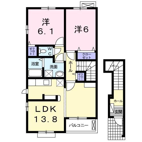 栃木県足利市寿町 足利駅 2LDK アパート 賃貸物件詳細