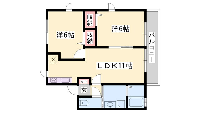 兵庫県姫路市広畑区城山町 英賀保駅 2LDK アパート 賃貸物件詳細