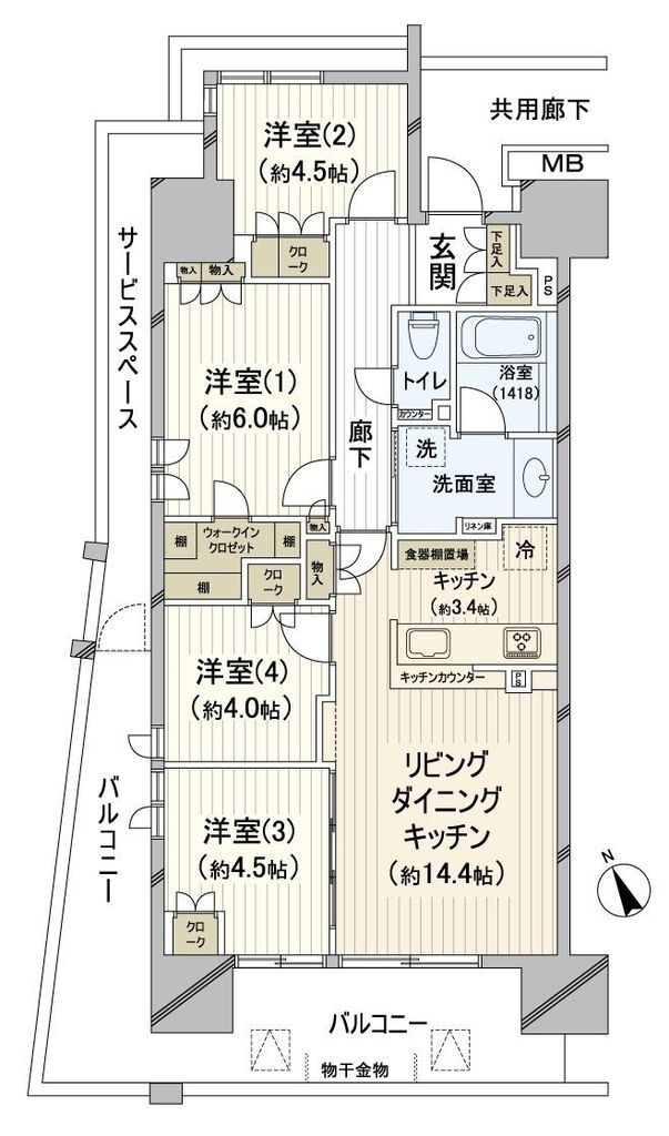 パークホームズＬａＬａ南船橋ステーションプレミア 6階 4LDK 賃貸物件詳細