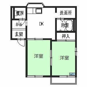 フォーブル石野 2階 2DK 賃貸物件詳細