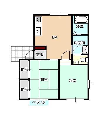 福島県郡山市島１ 郡山駅 2DK アパート 賃貸物件詳細