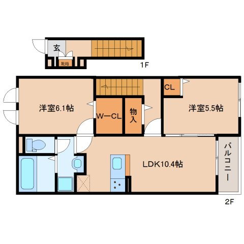 グリーンハイツ加茂 2階 2LDK 賃貸物件詳細